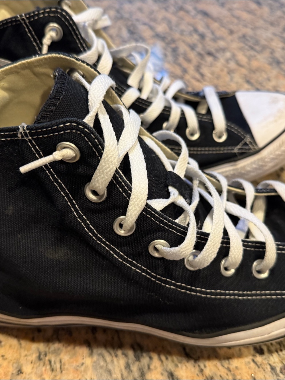 Converse Kids Black High-Top Canvas Sneakers with White Laces - Picture 2 of 4
